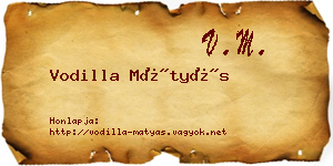 Vodilla Mátyás névjegykártya