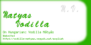 matyas vodilla business card