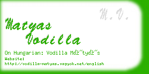 matyas vodilla business card